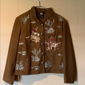 Bling embroidered short jacket